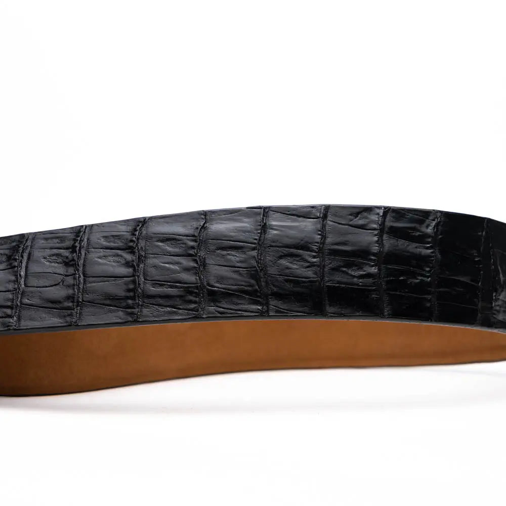 Marco Di Milano Silvio Black Genuine Caiman Crocodile Belt