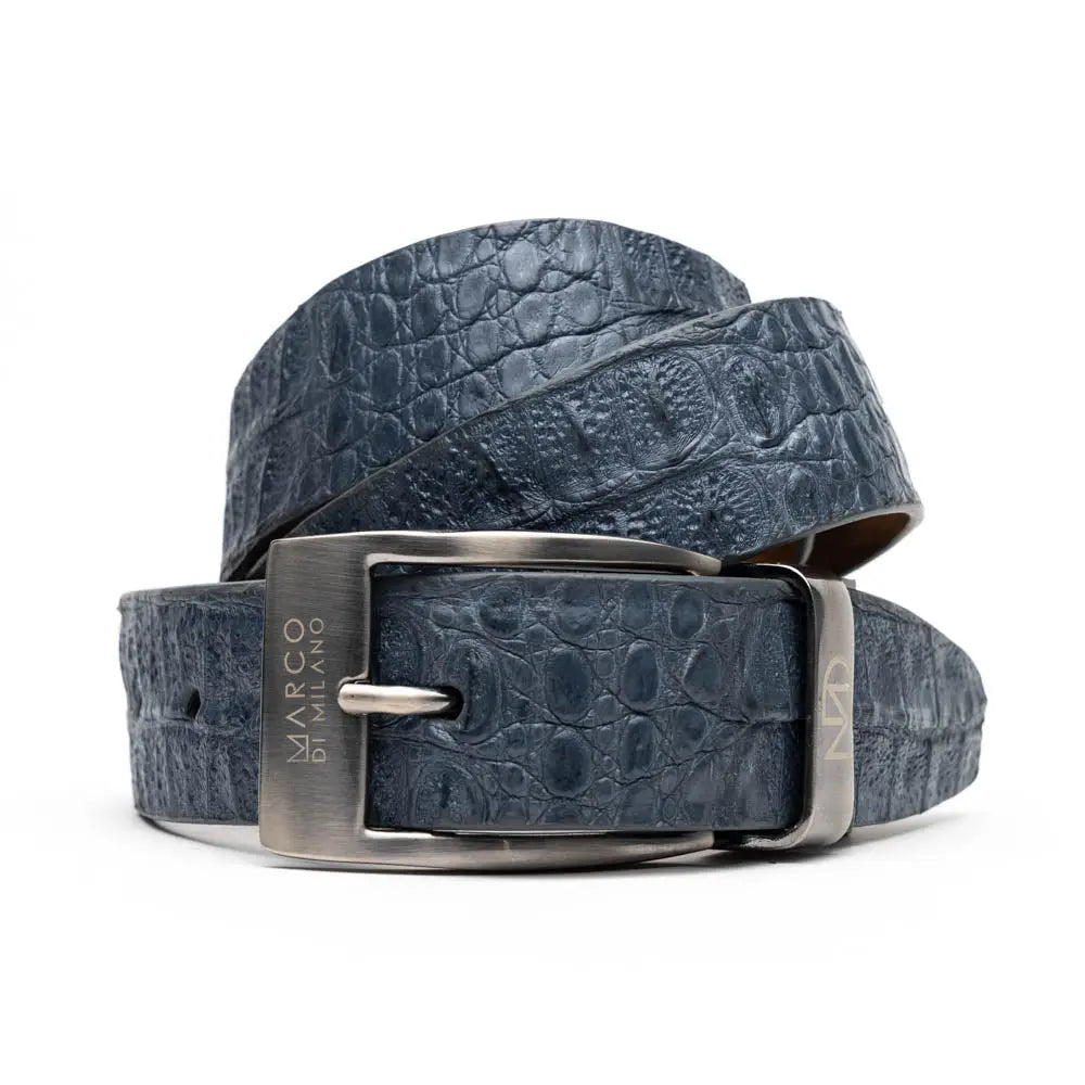 Marco Di Milano Silvio Gray Genuine Caiman Crocodile Belt