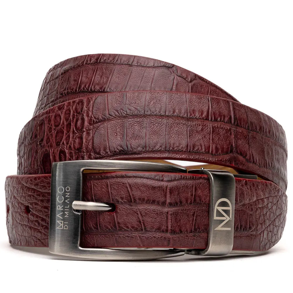 Marco Di Milano Silvio Wine Genuine Caiman Crocodile Belt