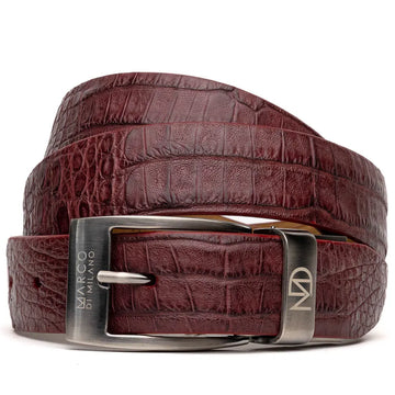 Marco Di Milano Silvio Wine Genuine Caiman Crocodile Belt
