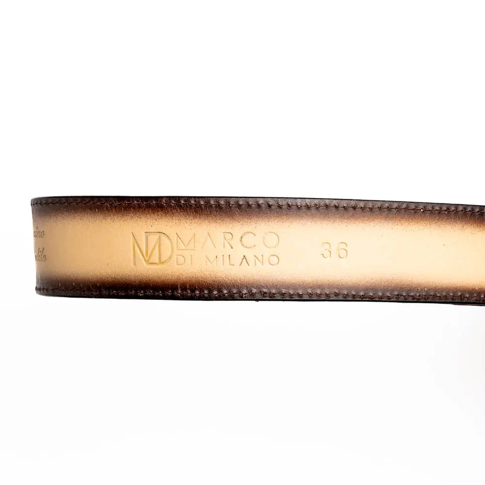 Marco Di Milano Texas Stone Orix Genuine Caiman Crocodile/Calf Belt