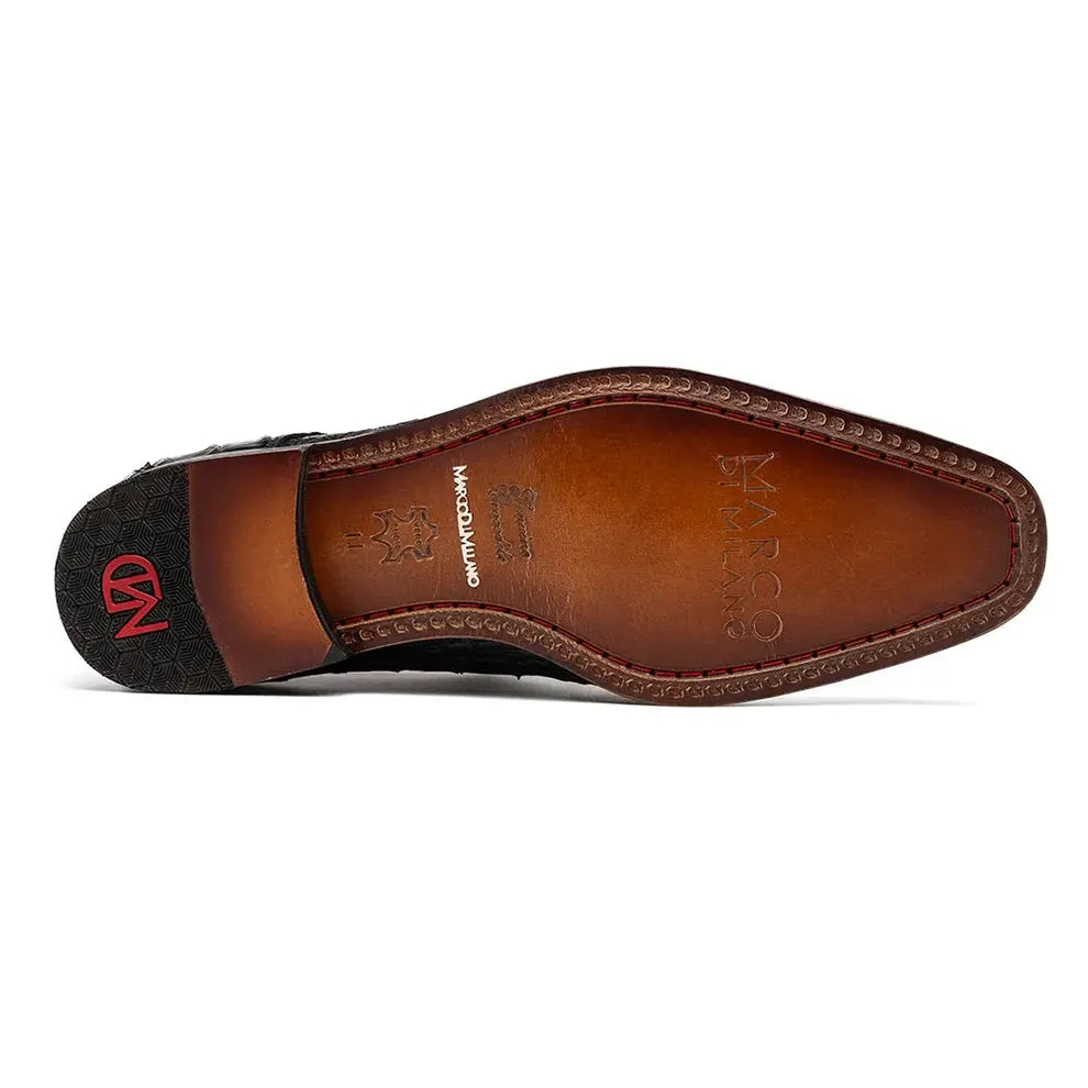 Marco Di Milano Trento Black Genuine Caiman Crocodile Loafers