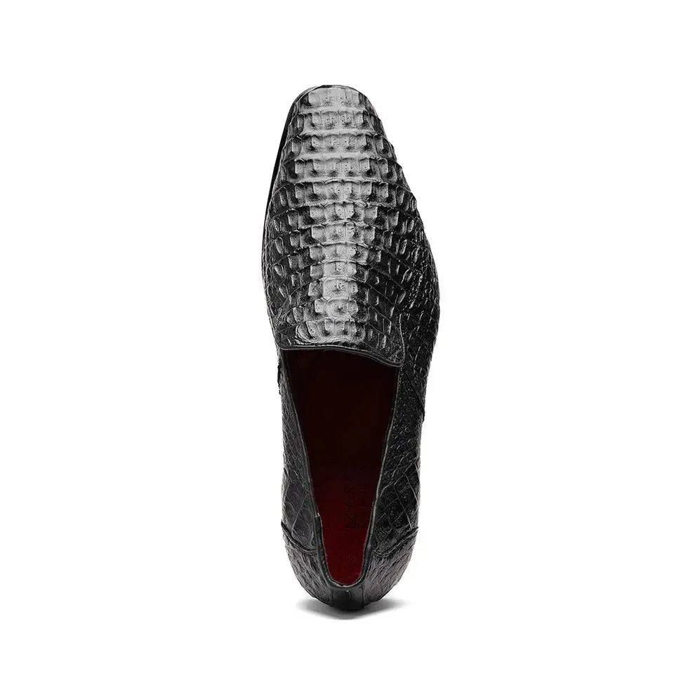 Marco Di Milano Trento Black Genuine Caiman Crocodile Loafers