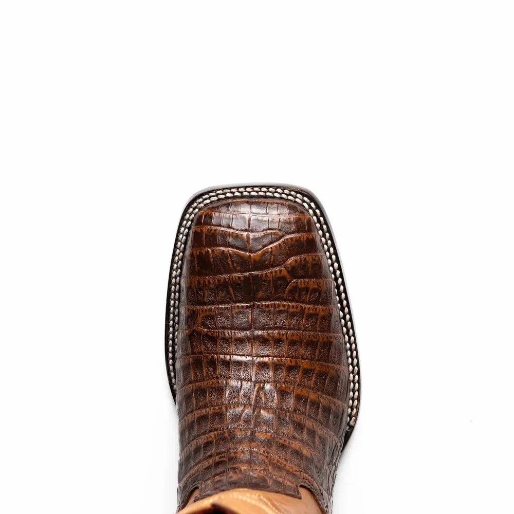 Marco Di Milano Tucson Aged Maple Genuine Caiman Crocodile Cowboy Boots