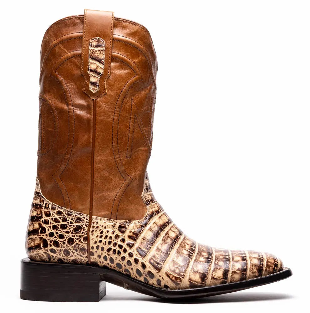 Marco Di Milano Tucson Stone Orix Genuine Caiman Crocodile Cowboy Boots