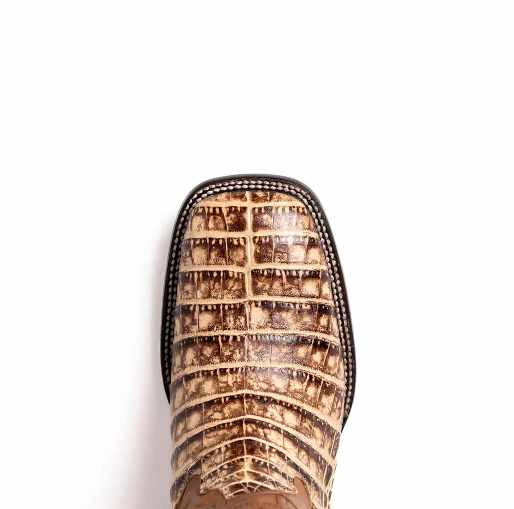 Marco Di Milano Tucson Stone Orix Genuine Caiman Crocodile Cowboy Boots