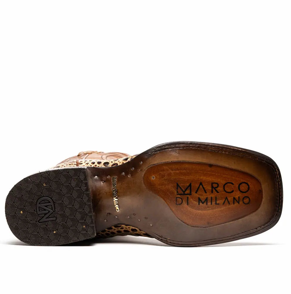 Marco Di Milano Tucson Stone Orix Genuine Caiman Crocodile Cowboy Boots