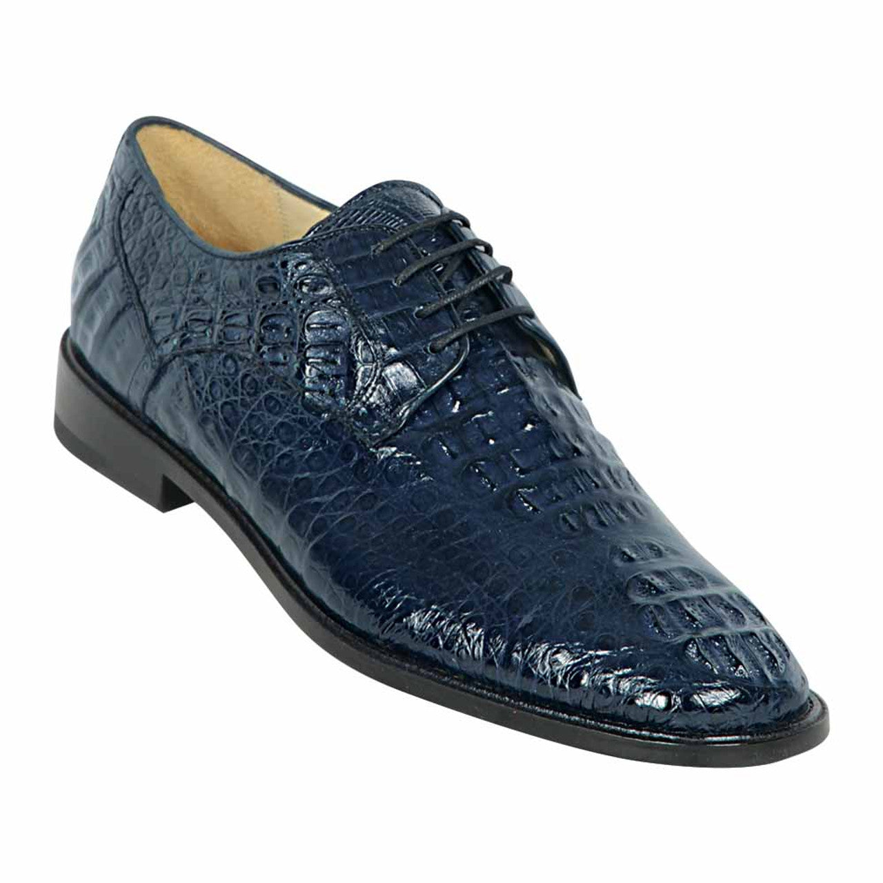 Los Altos ZV090210 Men's Navy Blue Genuine Caiman Hornback Oxfords