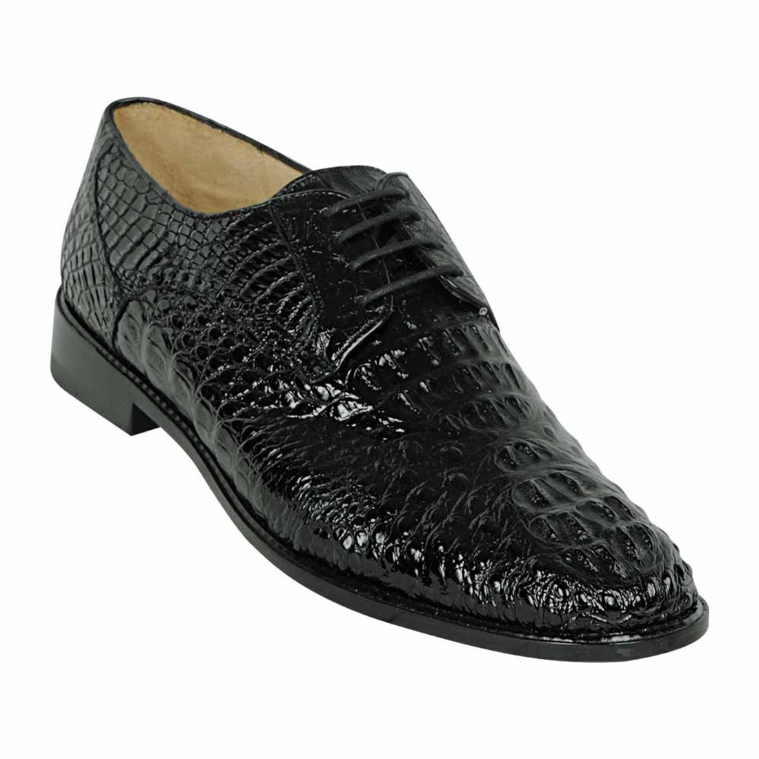 Los Altos ZV090205 Men's Black Genuine Caiman Hornback Oxfords