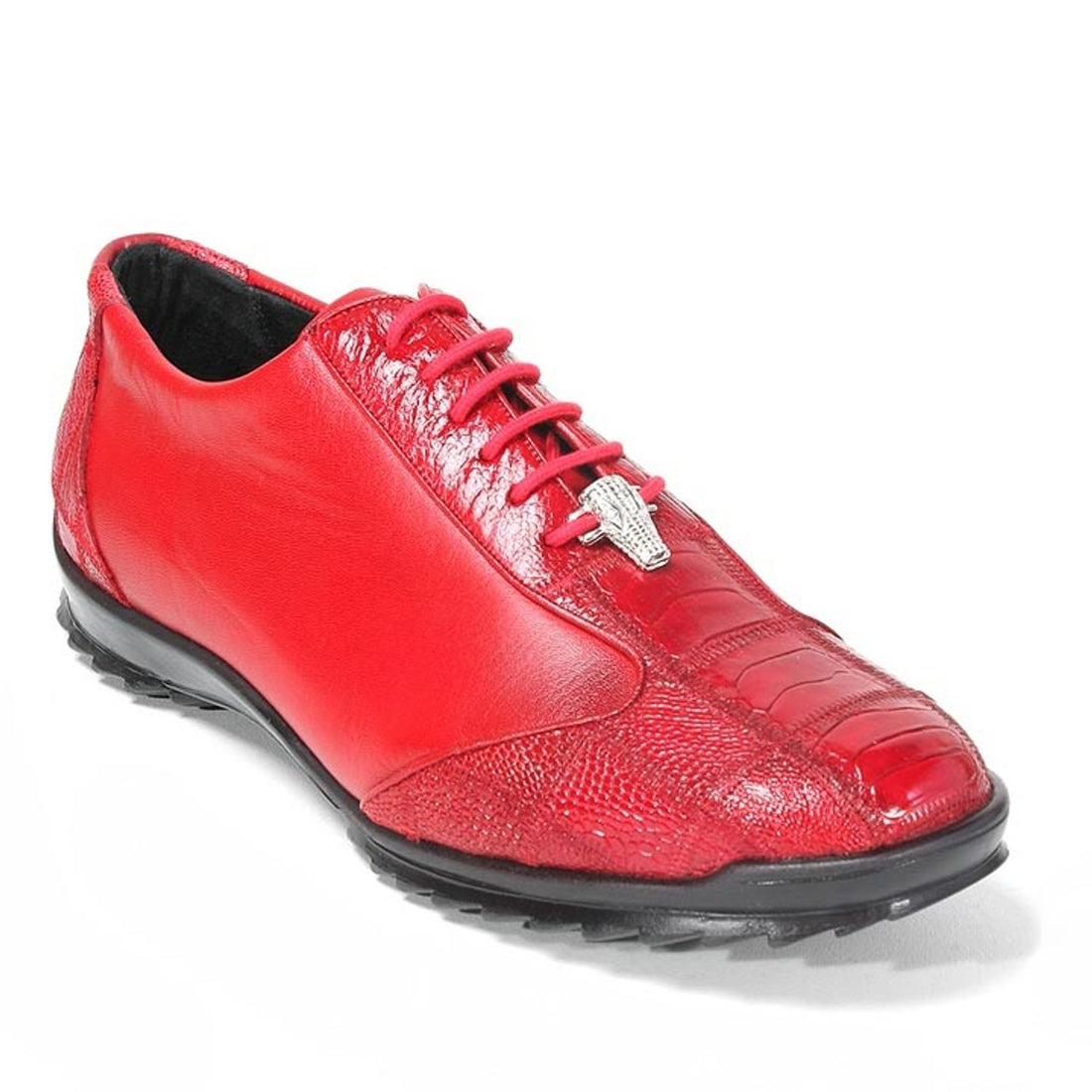 Los Altos ZC091912 Men's Red Genuine Zig Zag Ostrich Leg Casual Shoes