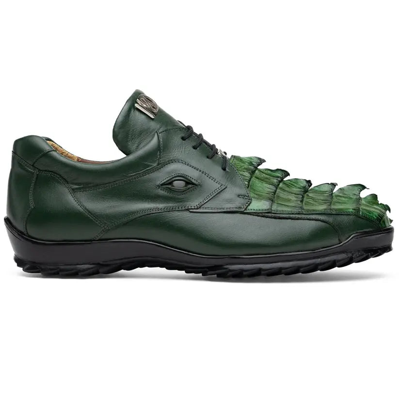 Marco Di Milano Udine Green Genuine Hornback Caiman Crocodile Tail/Calf Sneakers