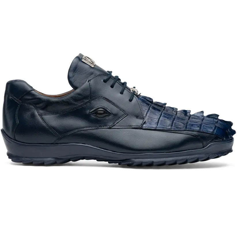 Marco Di Milano Udine Navy Genuine Hornback Caiman Crocodile Tail/Calf Sneakers