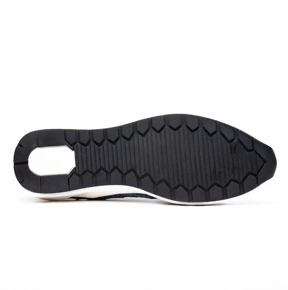 Marco Di Milano Varenna Blue Jeans Genuine Ostrich Sneakers